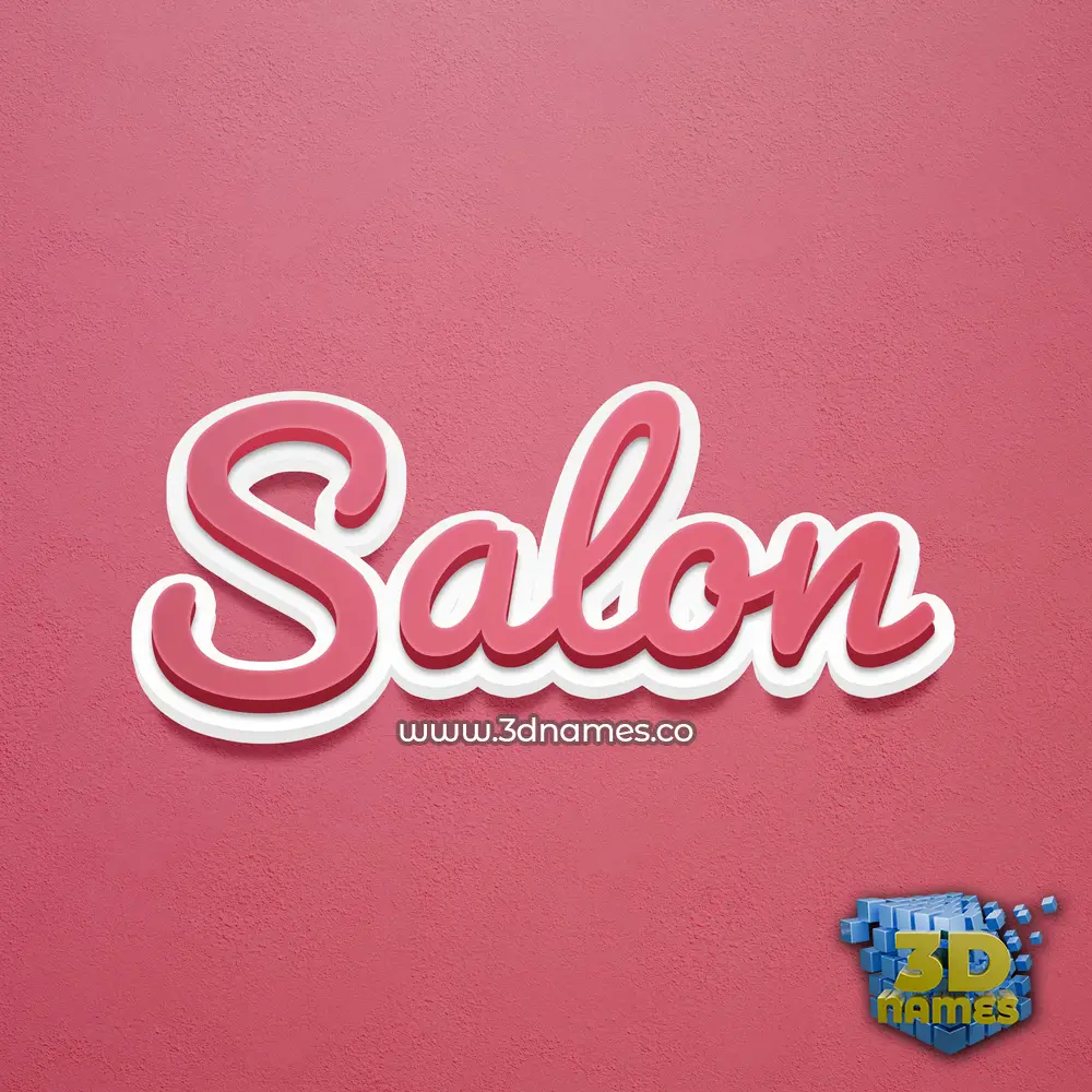 salon in Red Scribble style - 3D name wallpaper