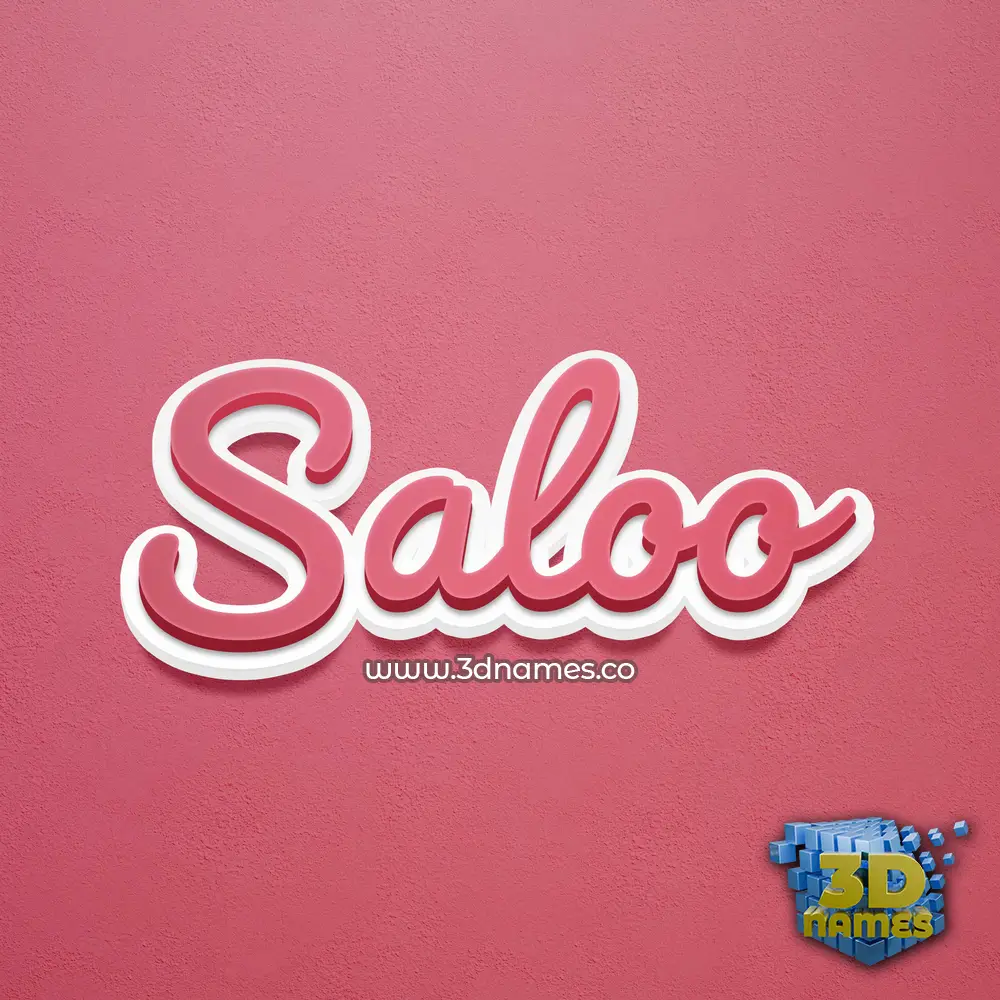 saloo in Red Scribble style - 3D name wallpaper