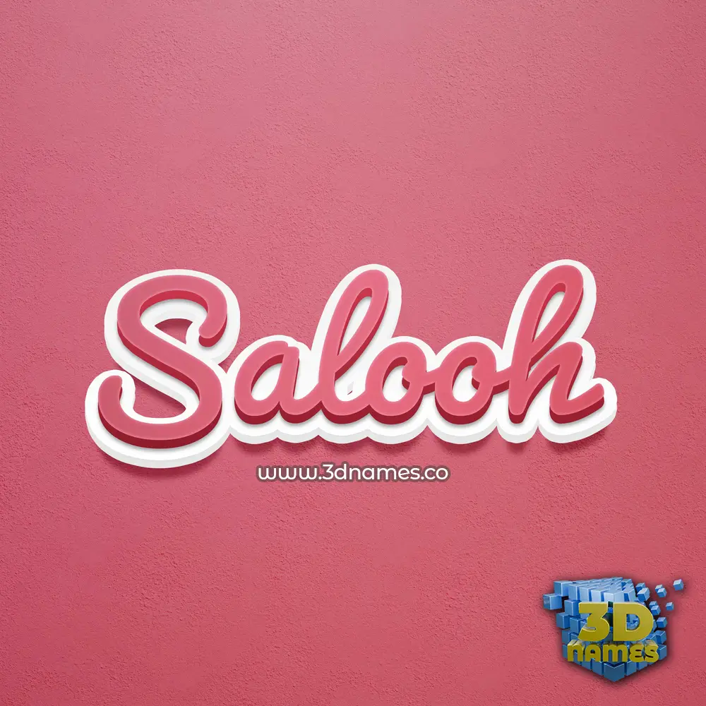 salooh in Red Scribble style - 3D name wallpaper