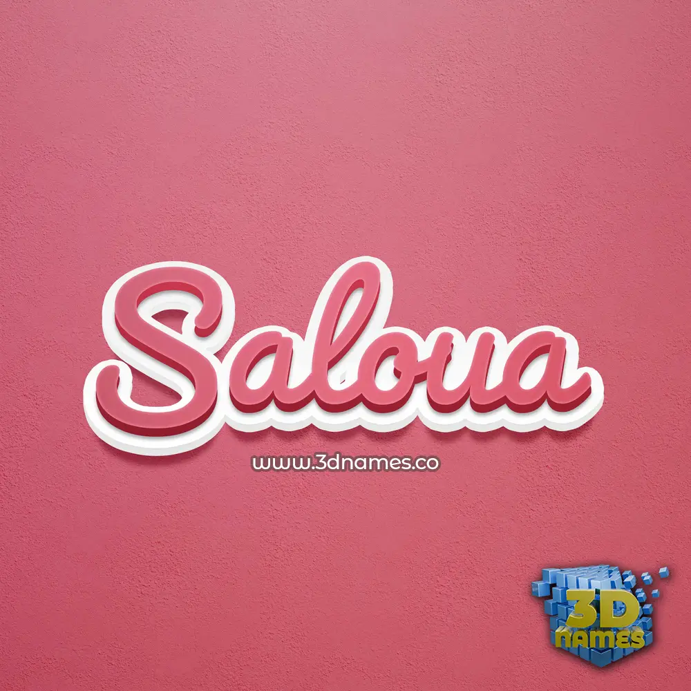 saloua in Red Scribble style - 3D name wallpaper