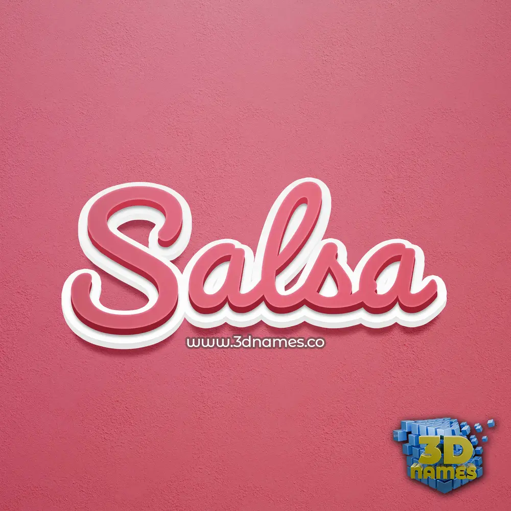 salsa in Red Scribble style - 3D name wallpaper
