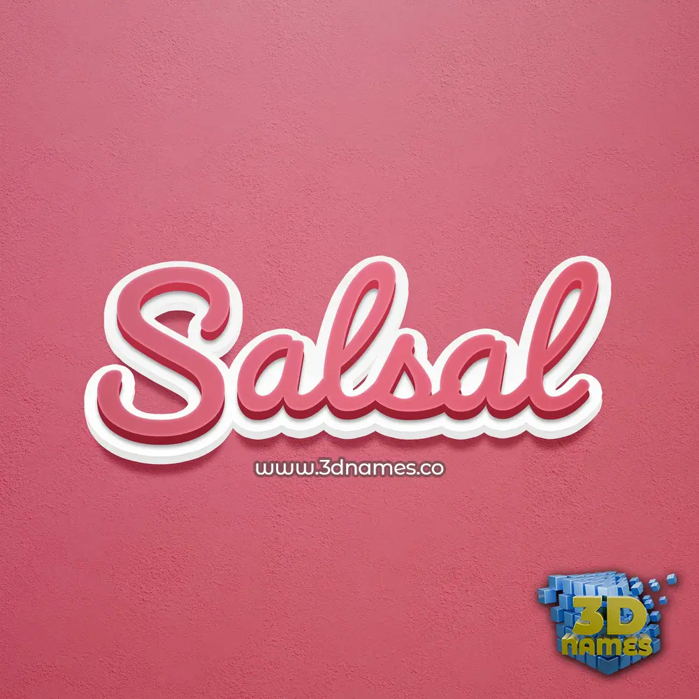 salsal in Red Scribble style - 3D name wallpaper