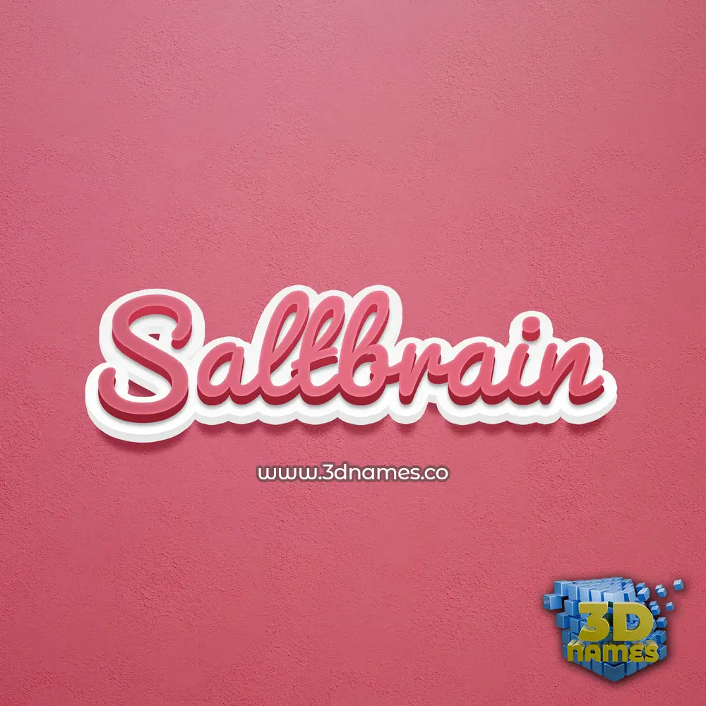 saltbrain in Red Scribble style - 3D name wallpaper