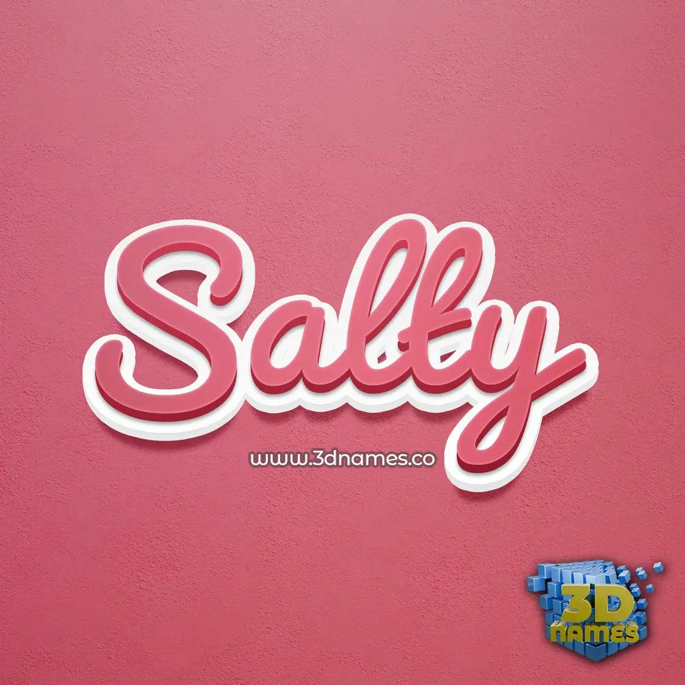 salty in Red Scribble style - 3D name wallpaper