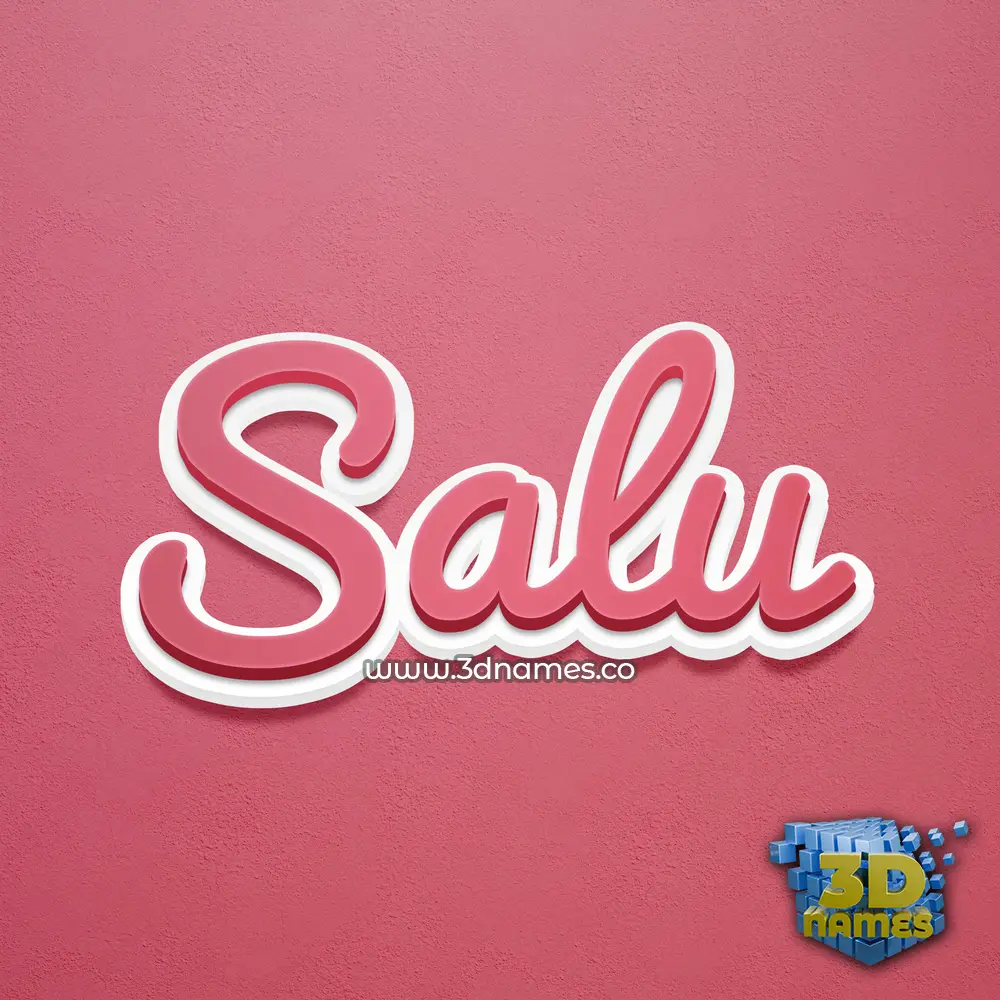 salu in Red Scribble style - 3D name wallpaper