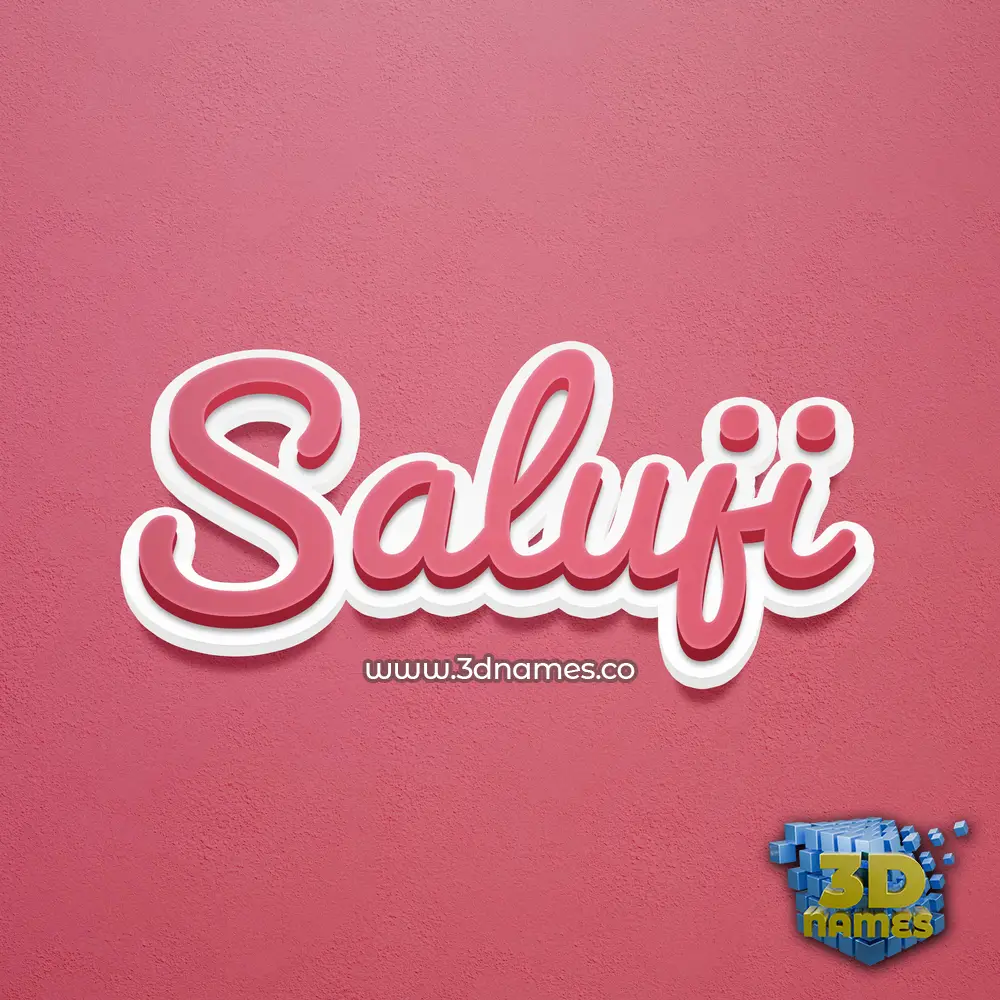 saluji in Red Scribble style - 3D name wallpaper
