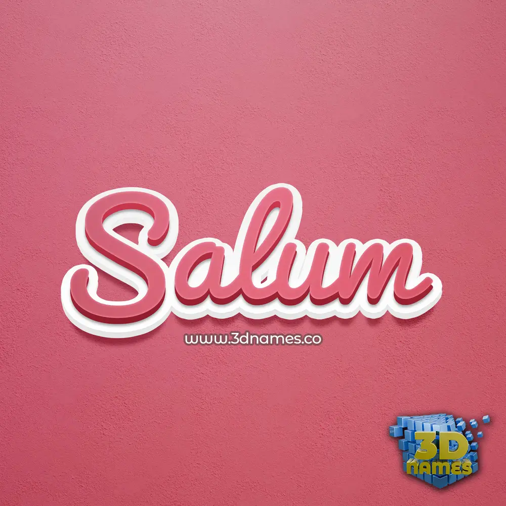 salum in Red Scribble style - 3D name wallpaper