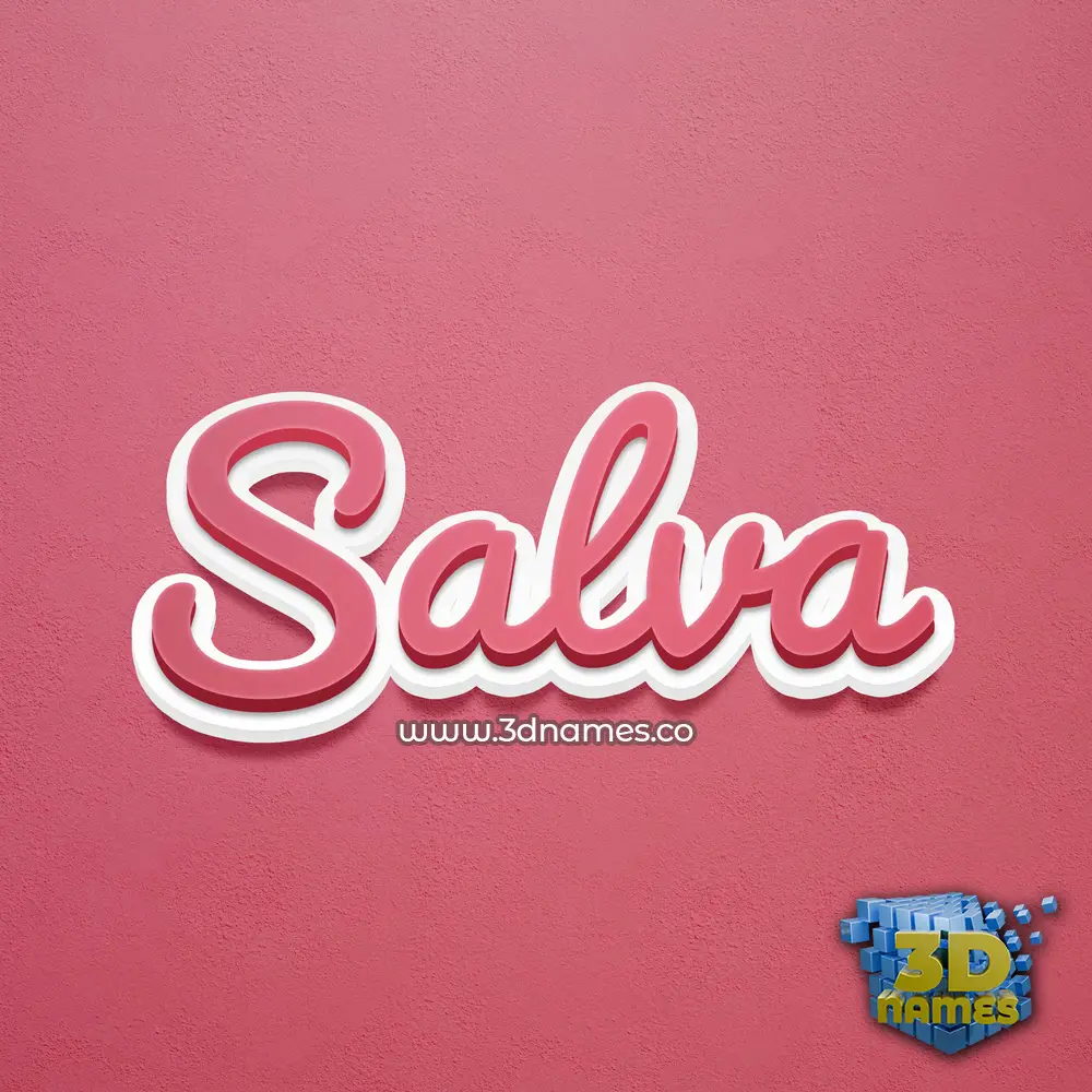 salva in Red Scribble style - 3D name wallpaper