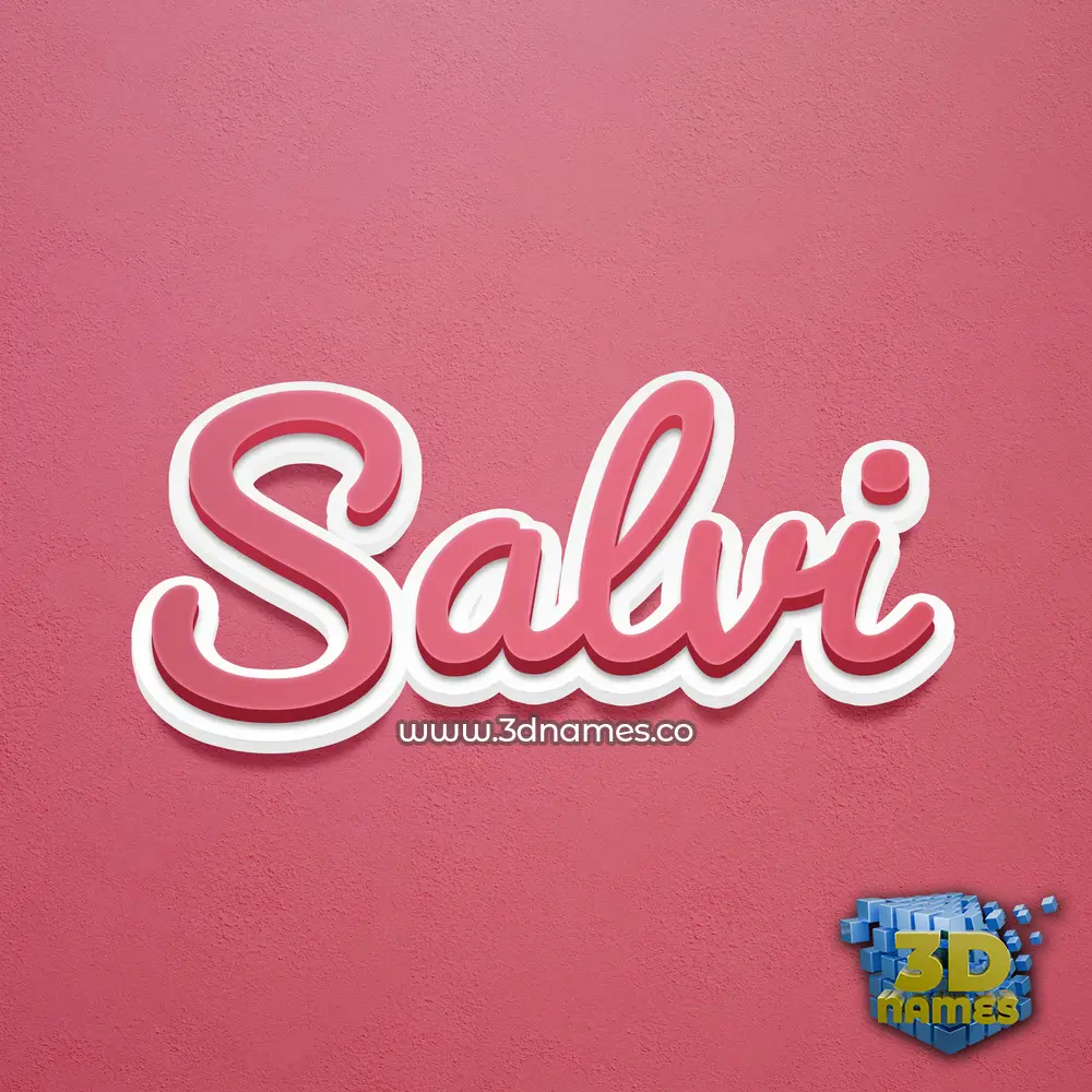 salvi in Red Scribble style - 3D name wallpaper