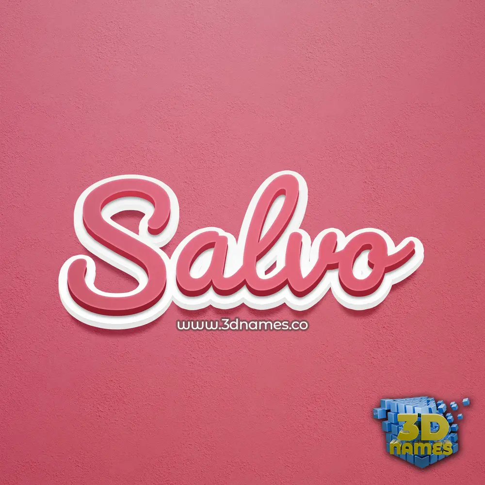 salvo in Red Scribble style - 3D name wallpaper