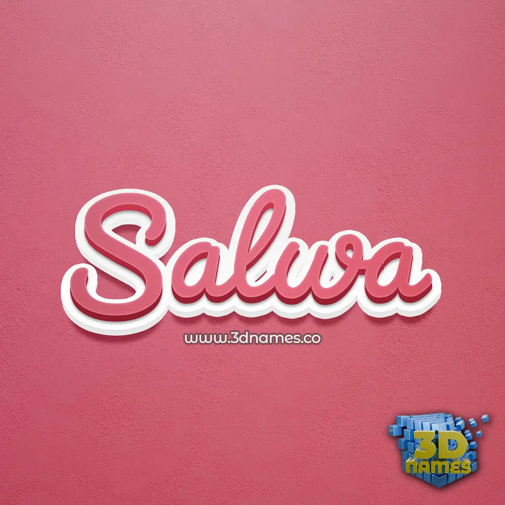 salwa in Red Scribble style - 3D name wallpaper