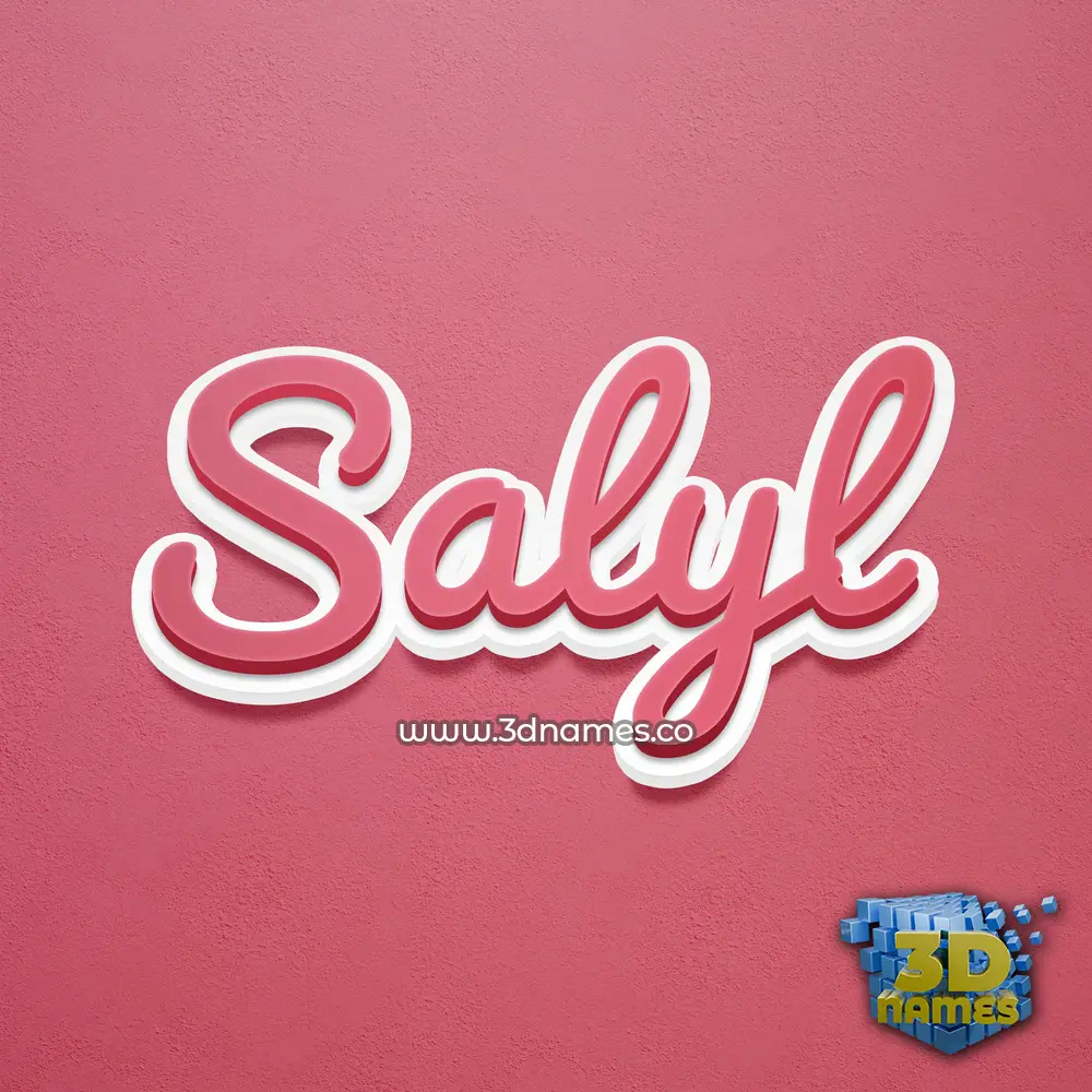salyl in Red Scribble style - 3D name wallpaper