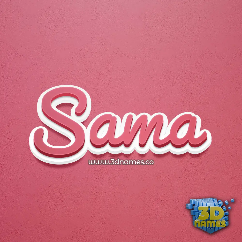 sama in Red Scribble style - 3D name wallpaper