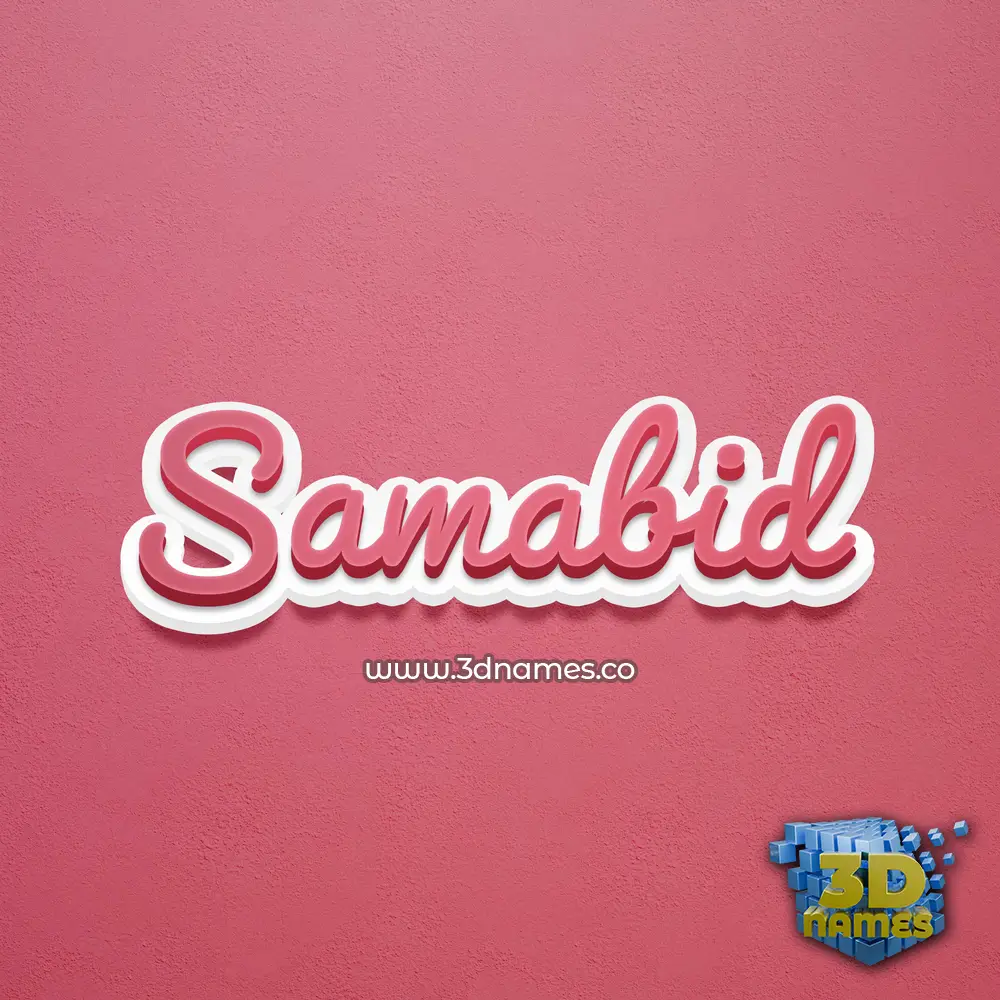 samabid in Red Scribble style - 3D name wallpaper