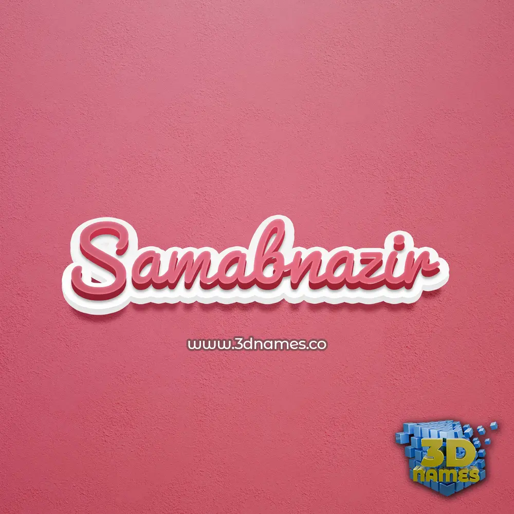 samabnazir in Red Scribble style - 3D name wallpaper