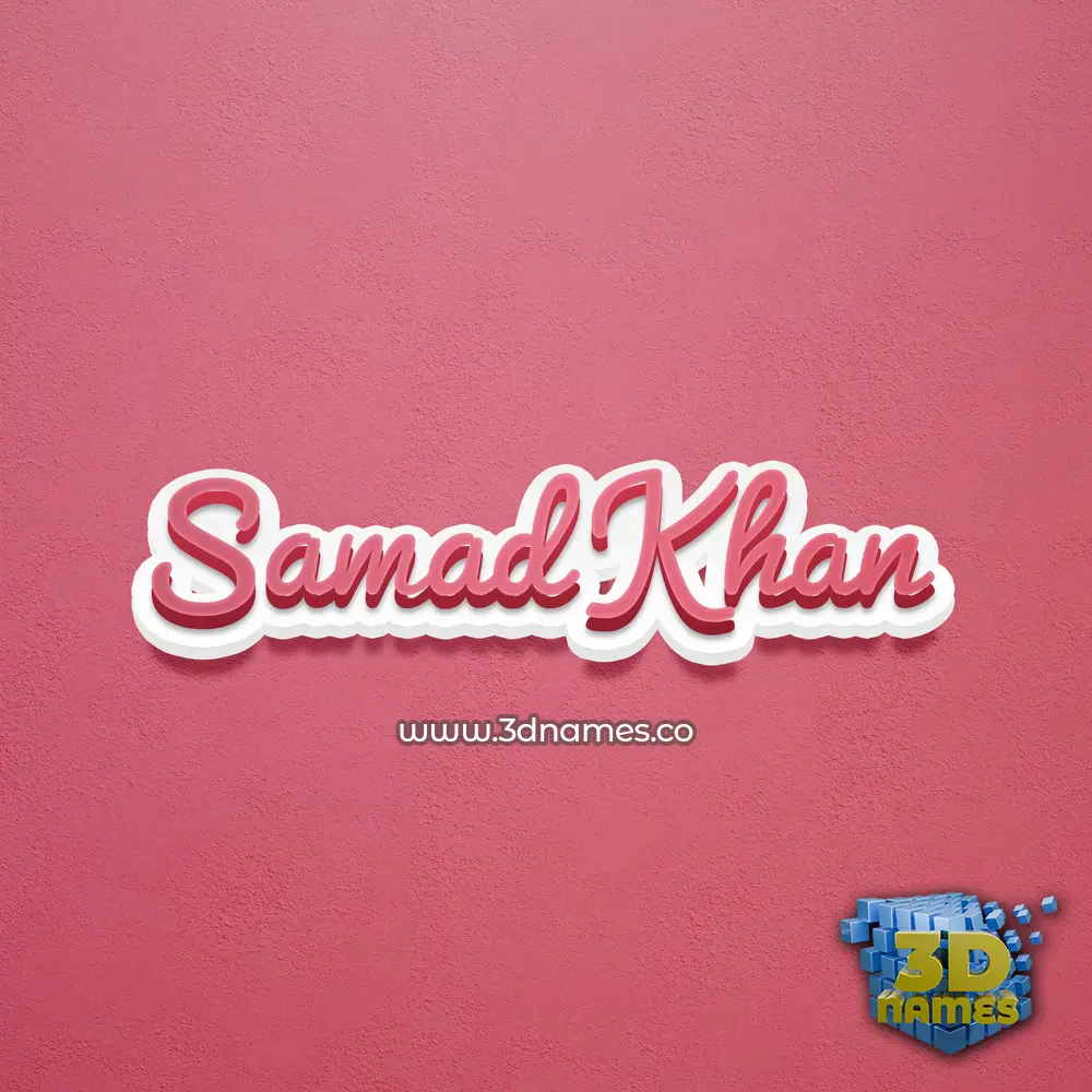 samad khan in Red Scribble style - 3D name wallpaper