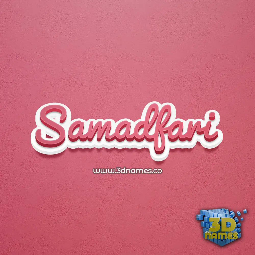 samadfari in Red Scribble style - 3D name wallpaper