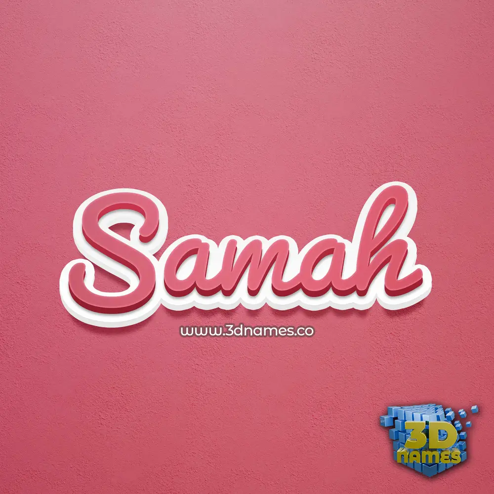 samah in Red Scribble style - 3D name wallpaper
