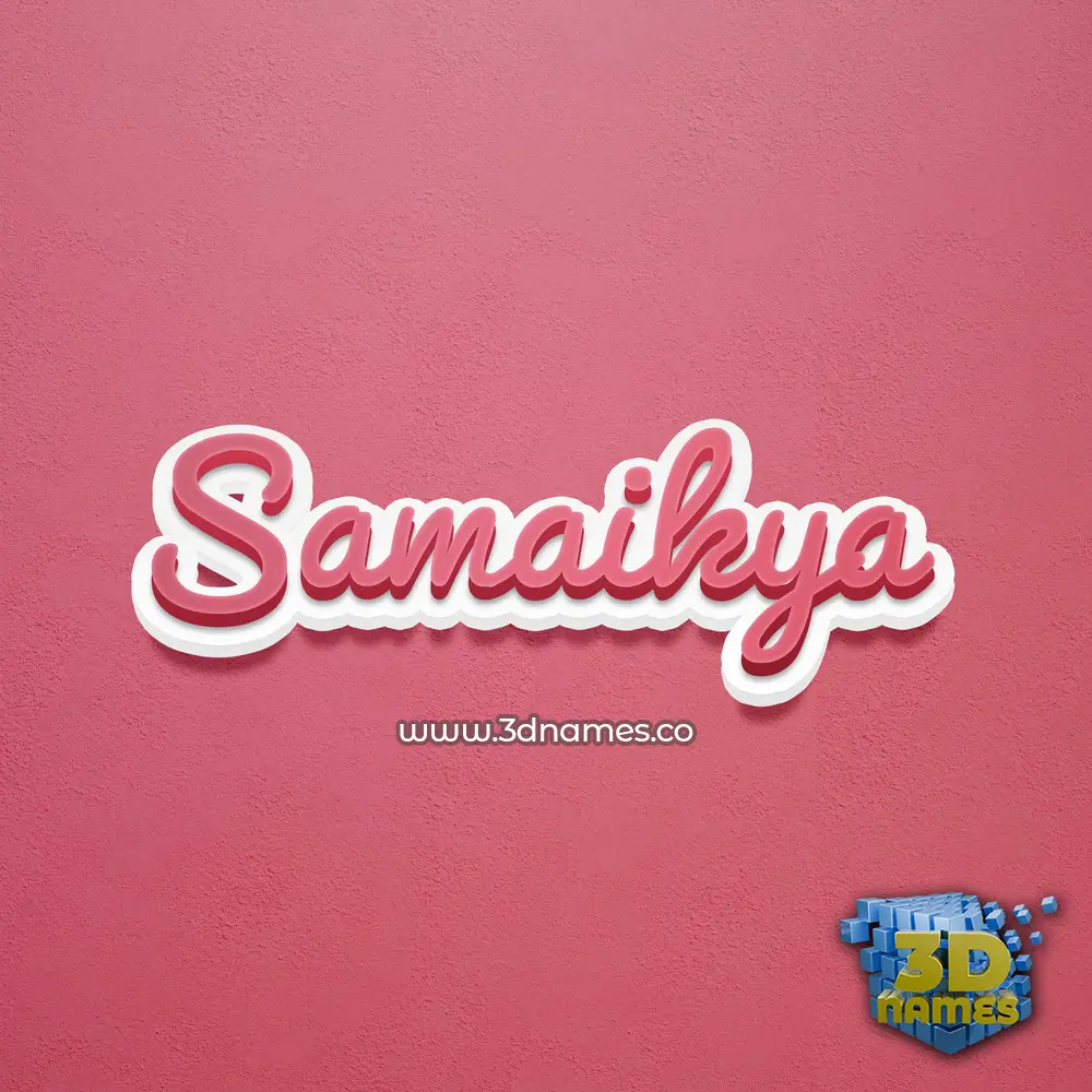 samaikya in Red Scribble style - 3D name wallpaper