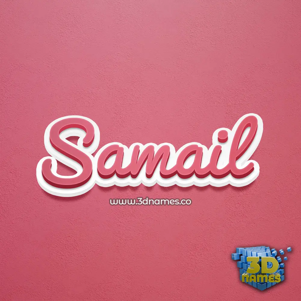 samail in Red Scribble style - 3D name wallpaper