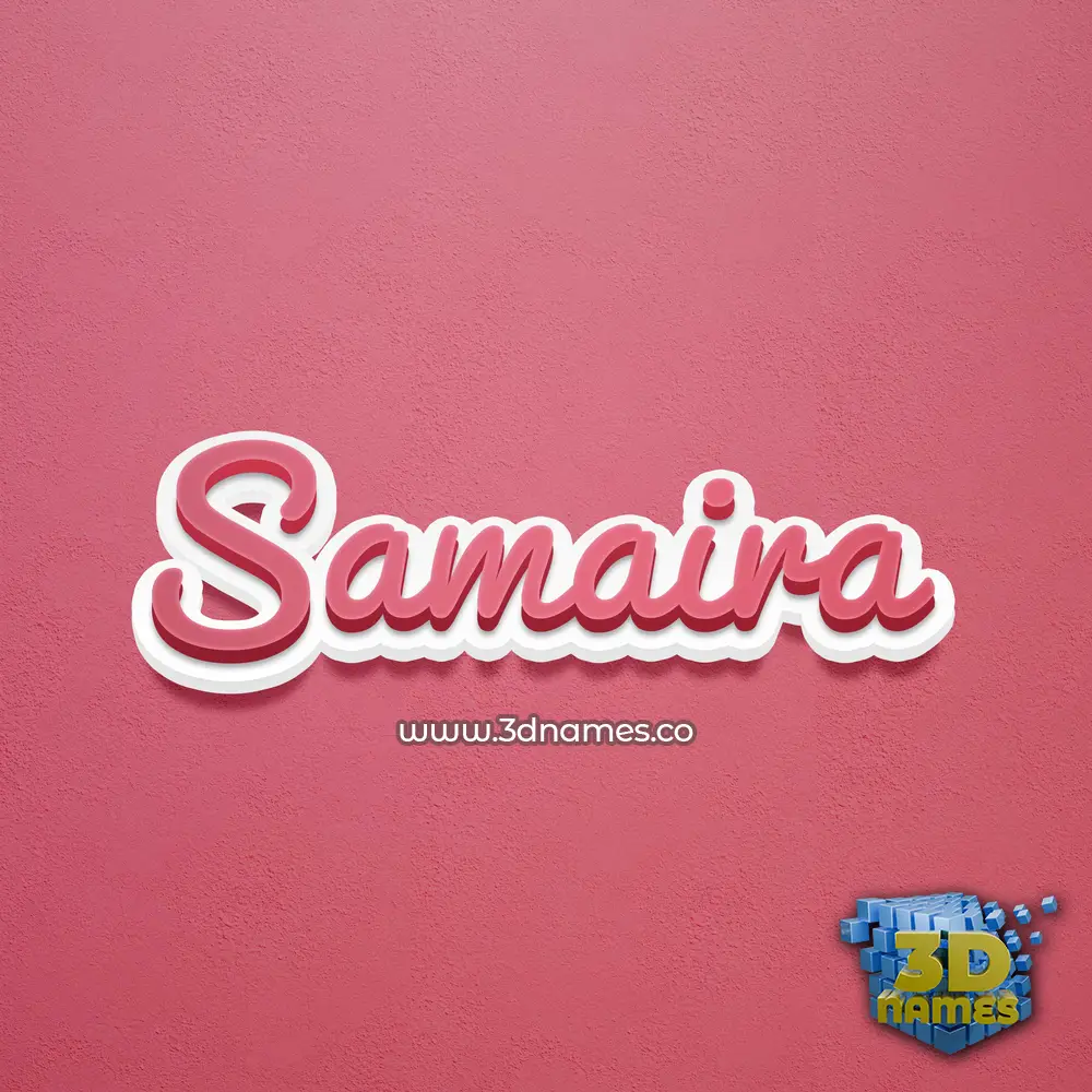 samaira in Red Scribble style - 3D name wallpaper