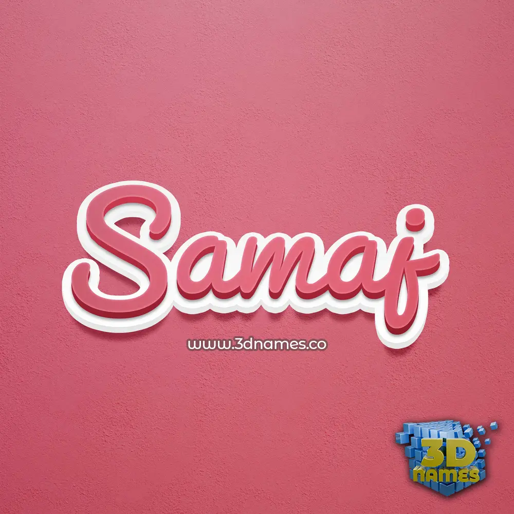 samaj in Red Scribble style - 3D name wallpaper