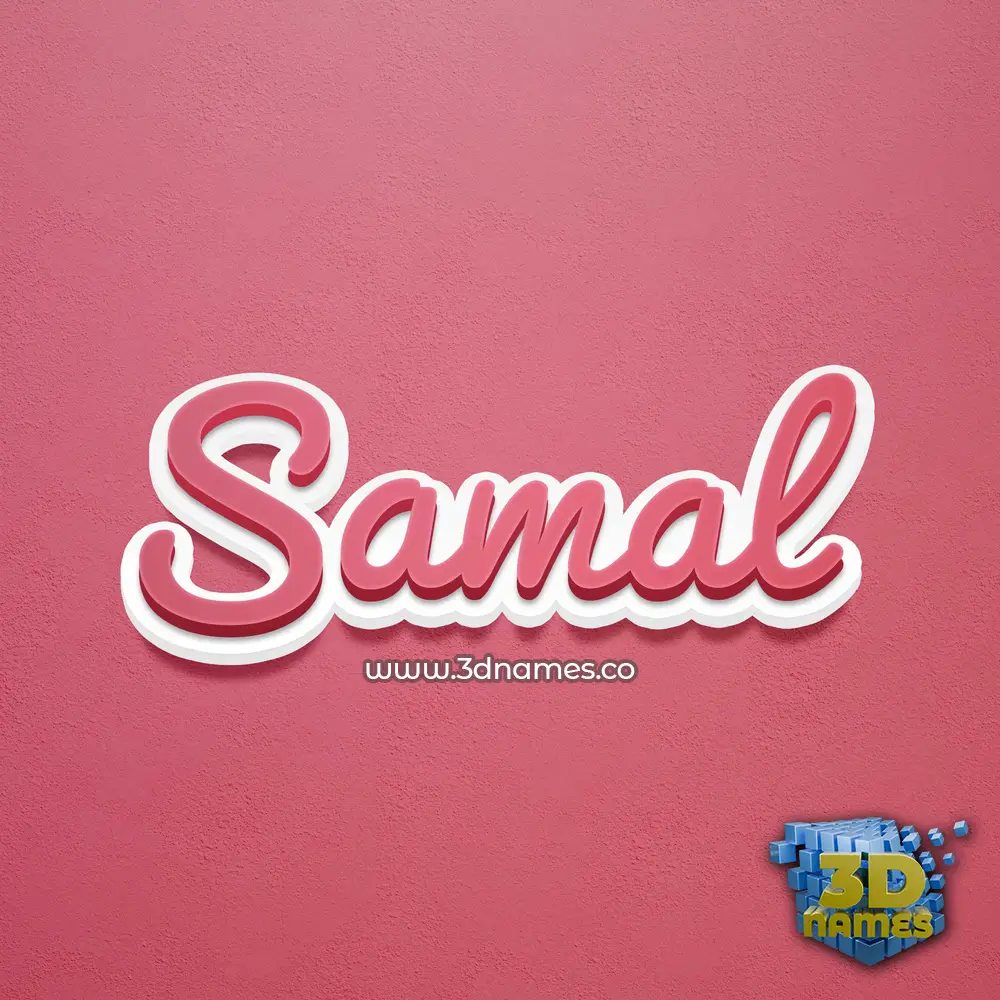 samal in Red Scribble style - 3D name wallpaper