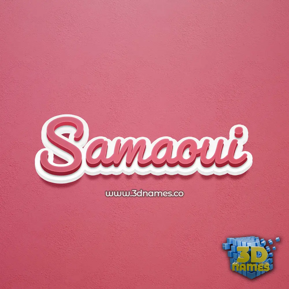 samaoui in Red Scribble style - 3D name wallpaper