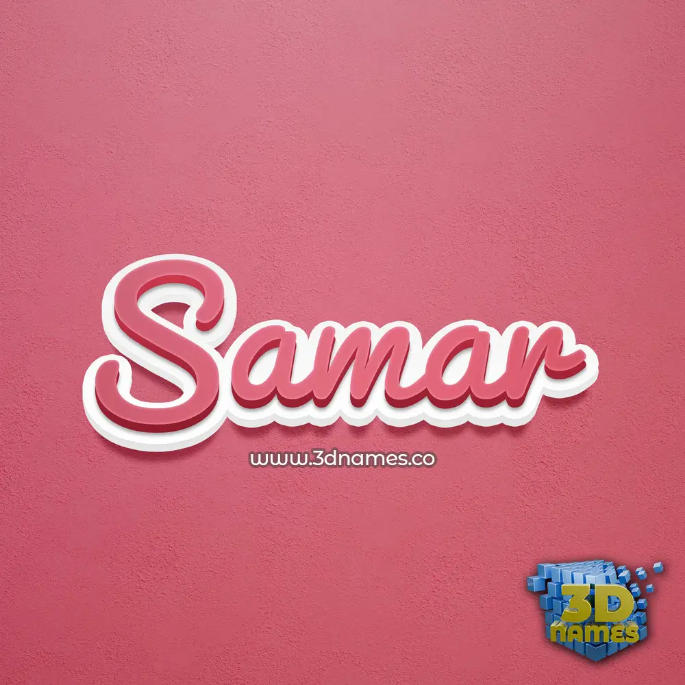 samar in Red Scribble style - 3D name wallpaper