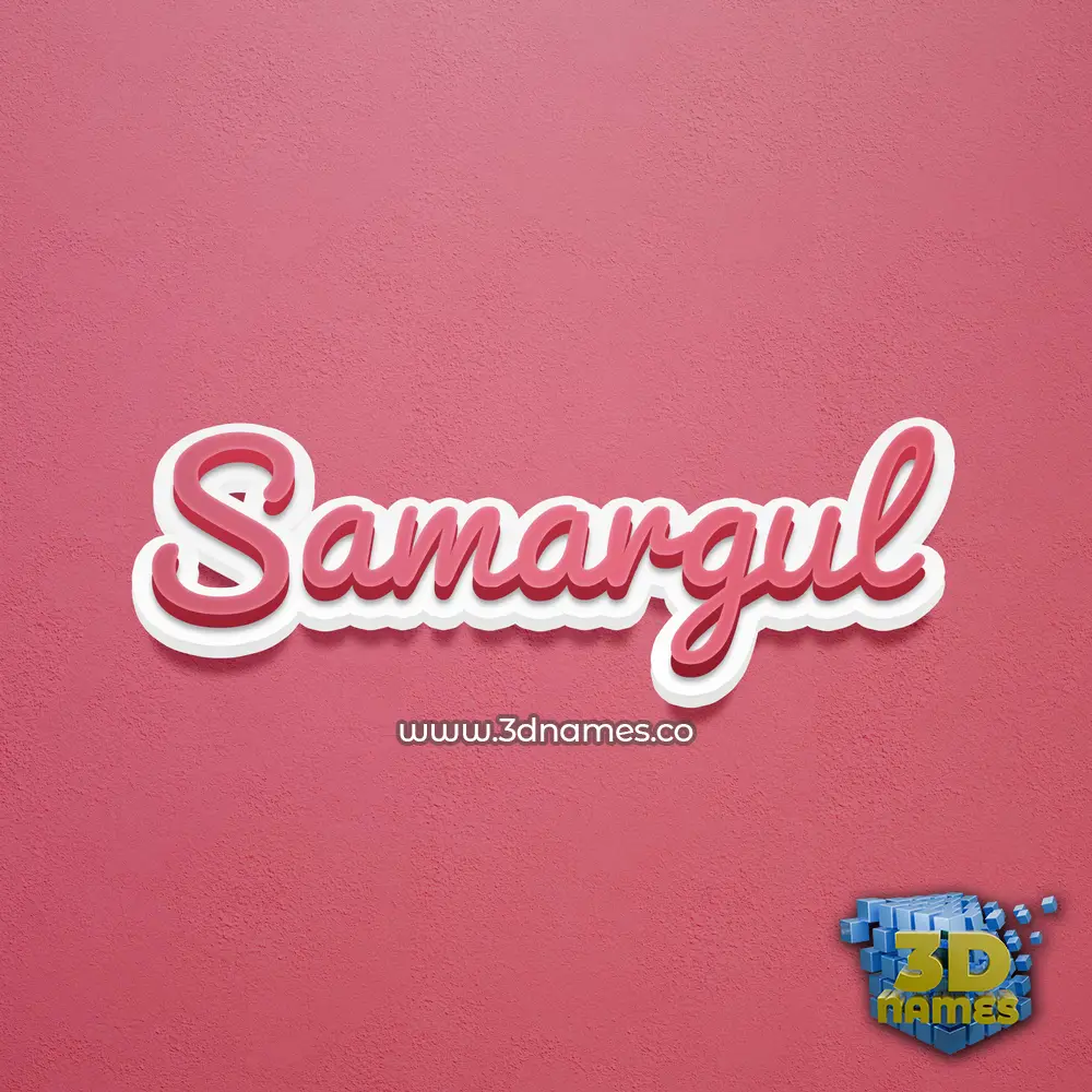 samargul in Red Scribble style - 3D name wallpaper