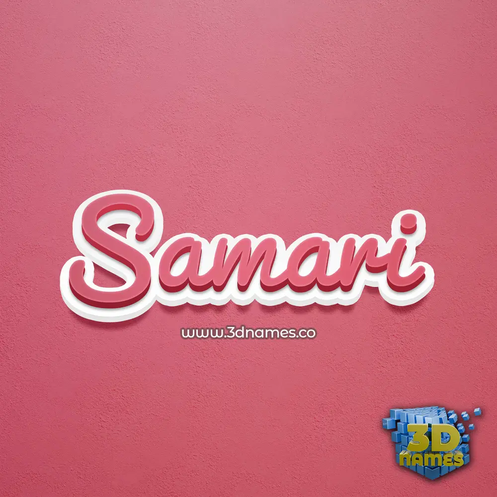 samari in Red Scribble style - 3D name wallpaper