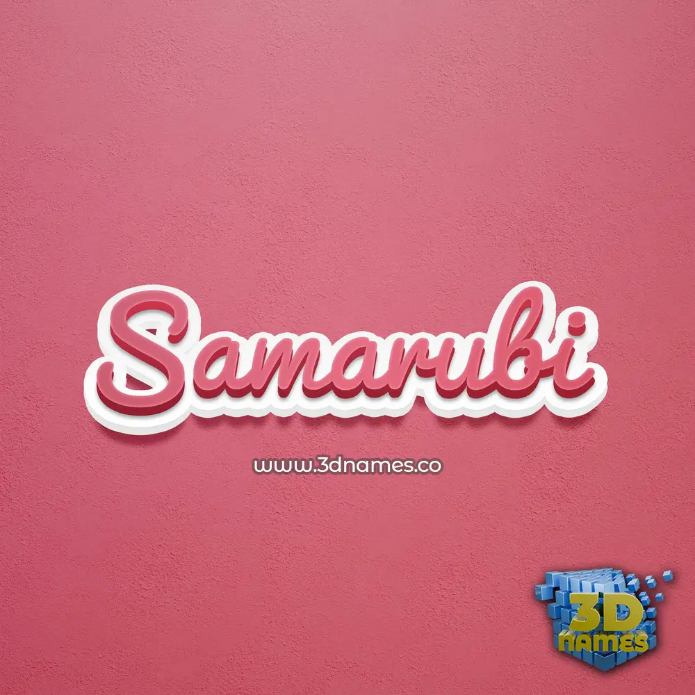samarubi in Red Scribble style - 3D name wallpaper