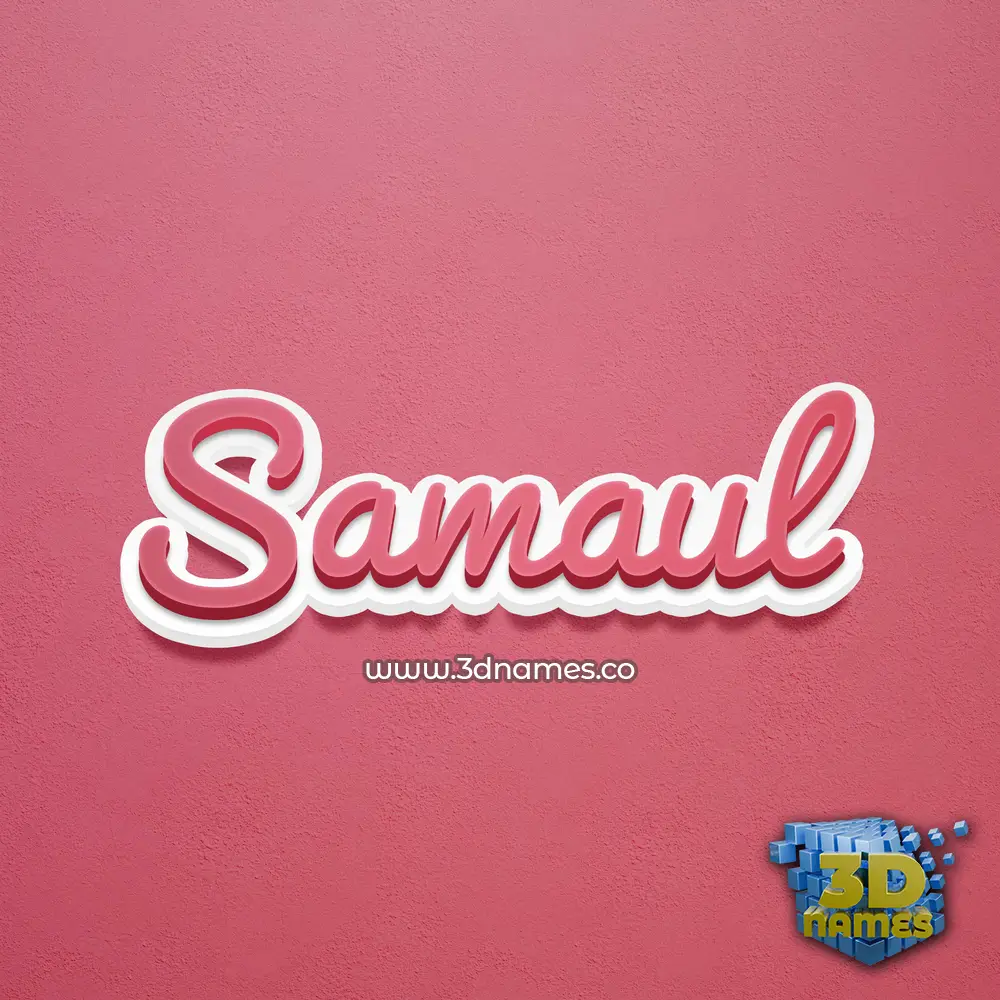 samaul in Red Scribble style - 3D name wallpaper