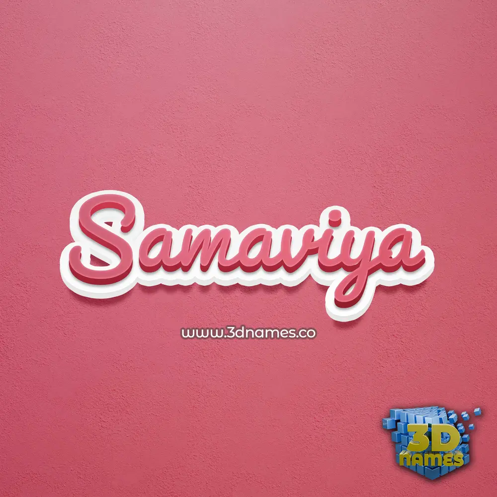 samaviya in Red Scribble style - 3D name wallpaper