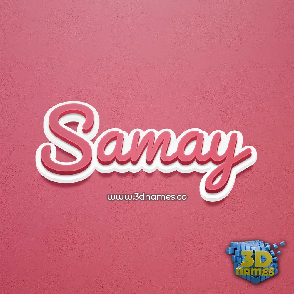 samay in Red Scribble style - 3D name wallpaper
