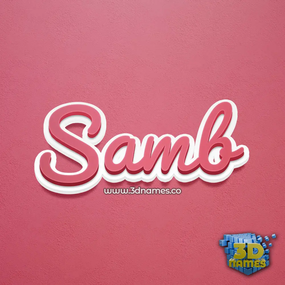 samb in Red Scribble style - 3D name wallpaper