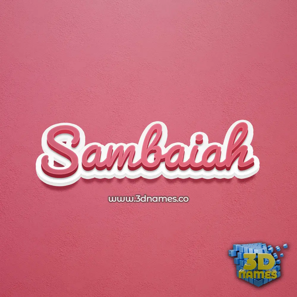 sambaiah in Red Scribble style - 3D name wallpaper