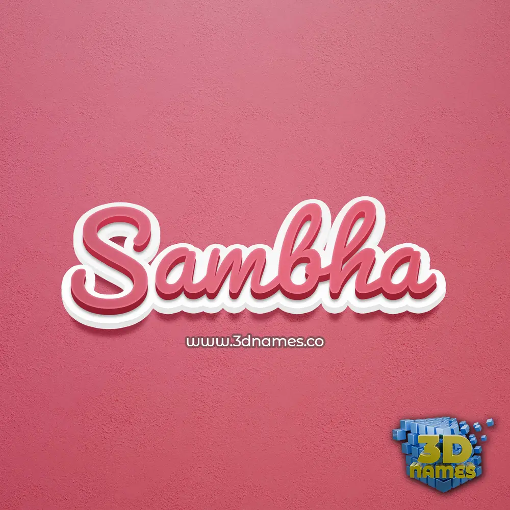 sambha in Red Scribble style - 3D name wallpaper