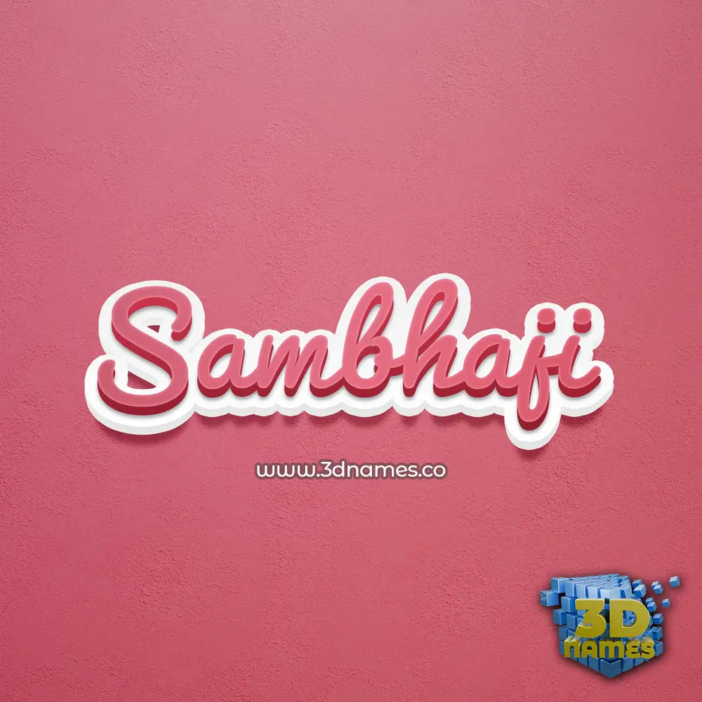 sambhaji in Red Scribble style - 3D name wallpaper