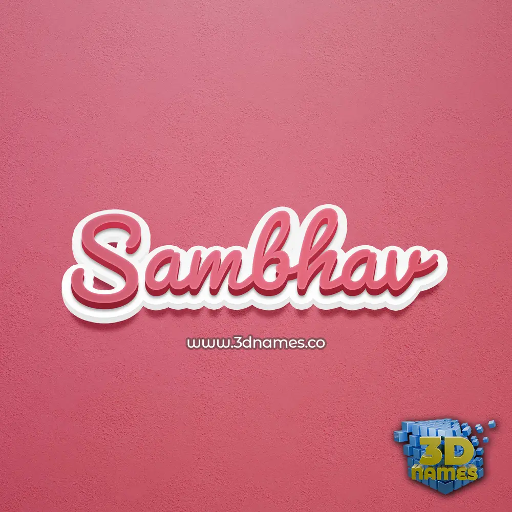 sambhav in Red Scribble style - 3D name wallpaper