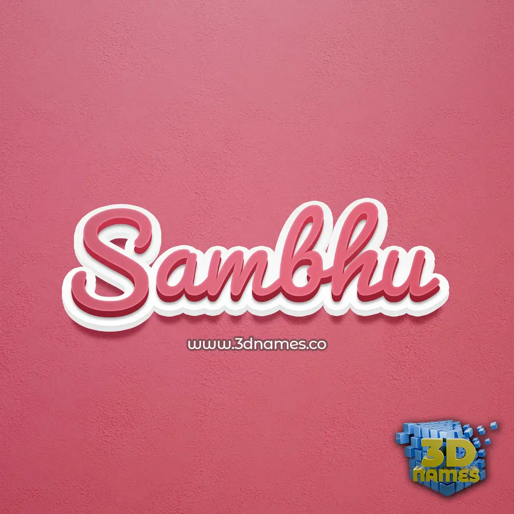 sambhu in Red Scribble style - 3D name wallpaper
