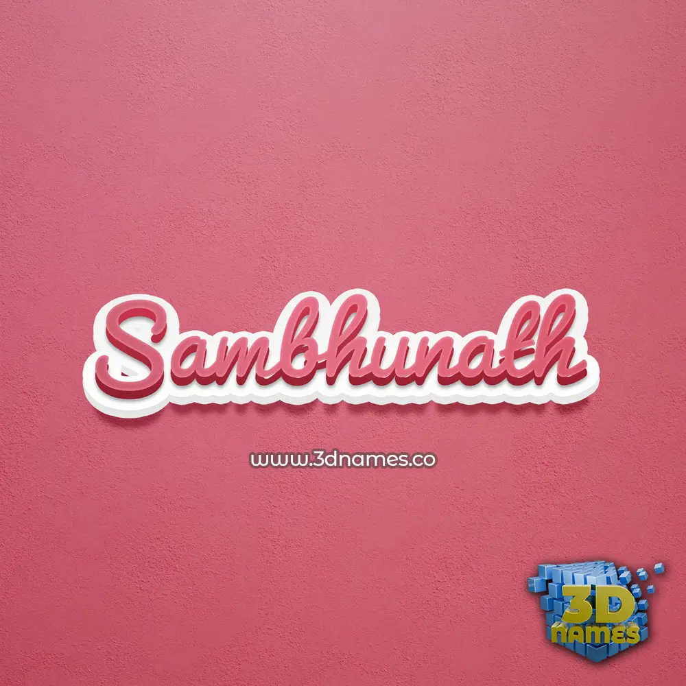 sambhunath in Red Scribble style - 3D name wallpaper