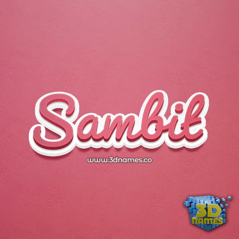 sambit in Red Scribble style - 3D name wallpaper