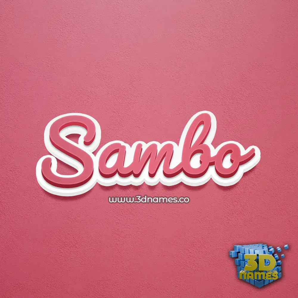 sambo in Red Scribble style - 3D name wallpaper