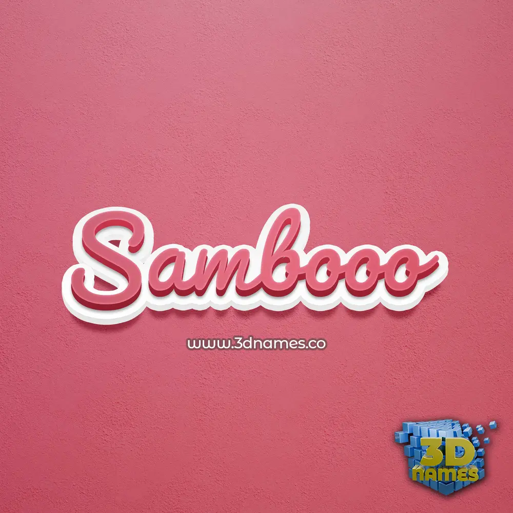sambooo in Red Scribble style - 3D name wallpaper