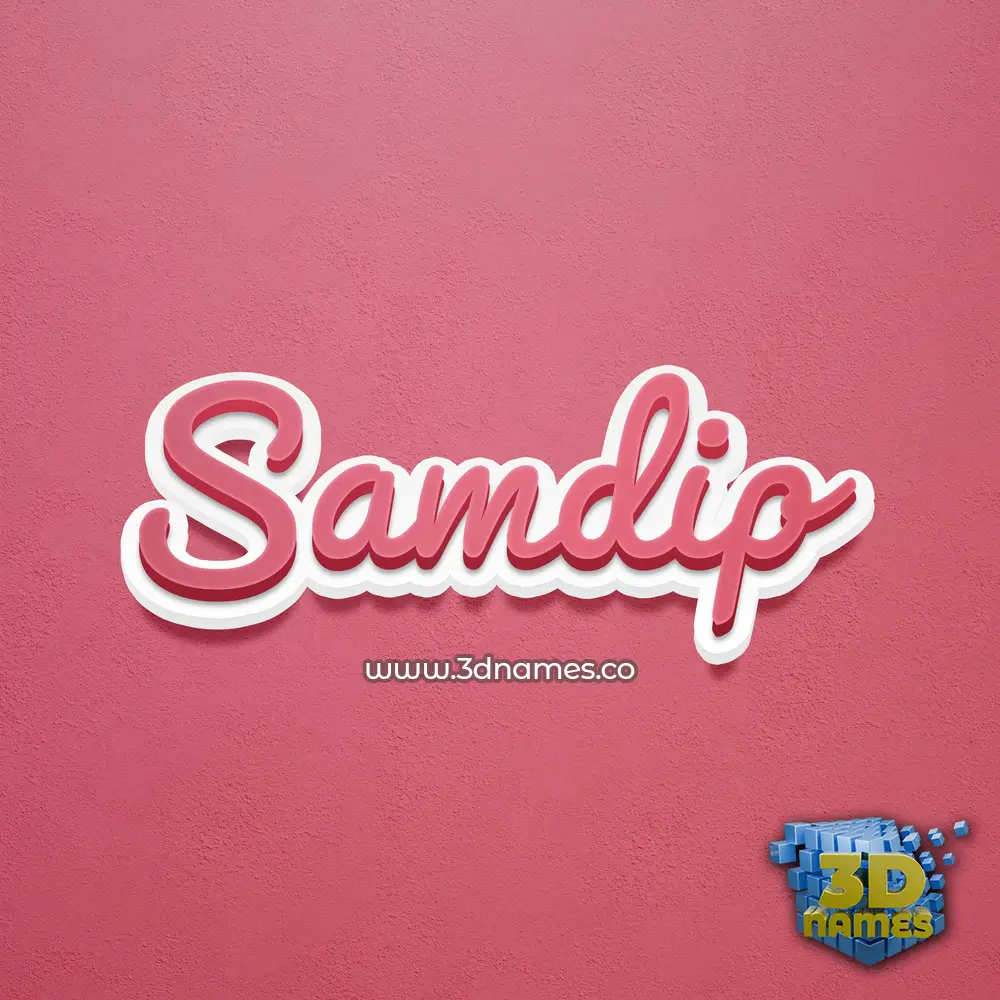 samdip in Red Scribble style - 3D name wallpaper