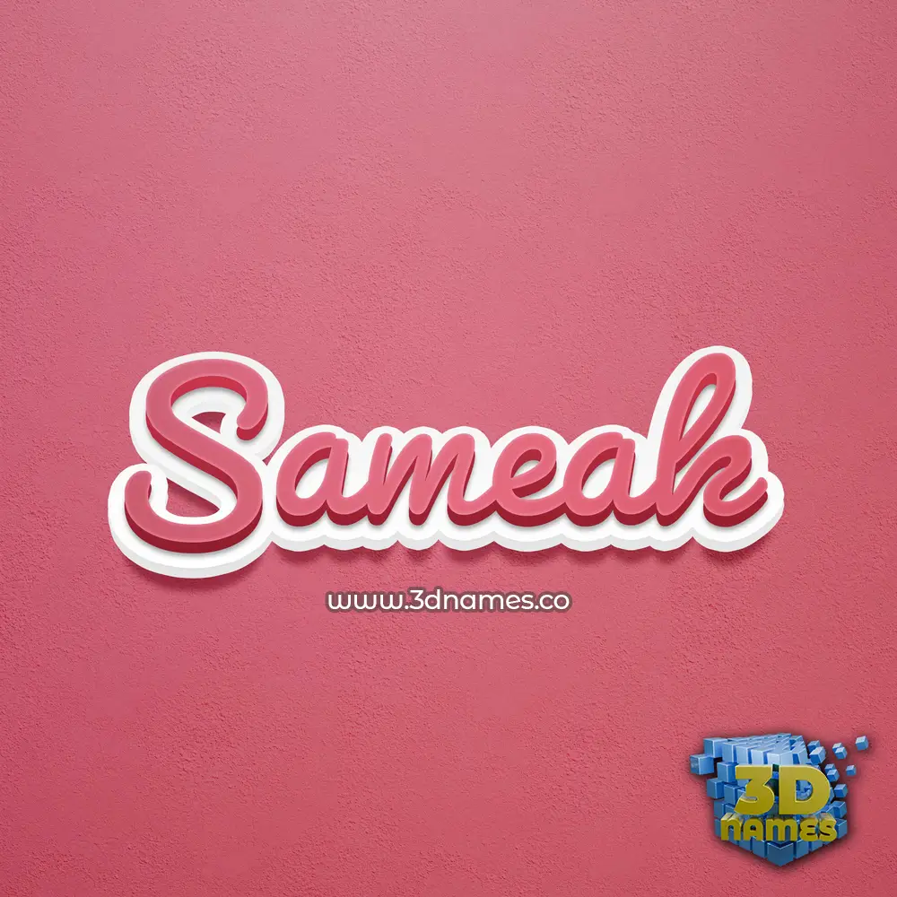 sameak in Red Scribble style - 3D name wallpaper