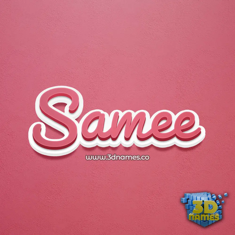 samee in Red Scribble style - 3D name wallpaper