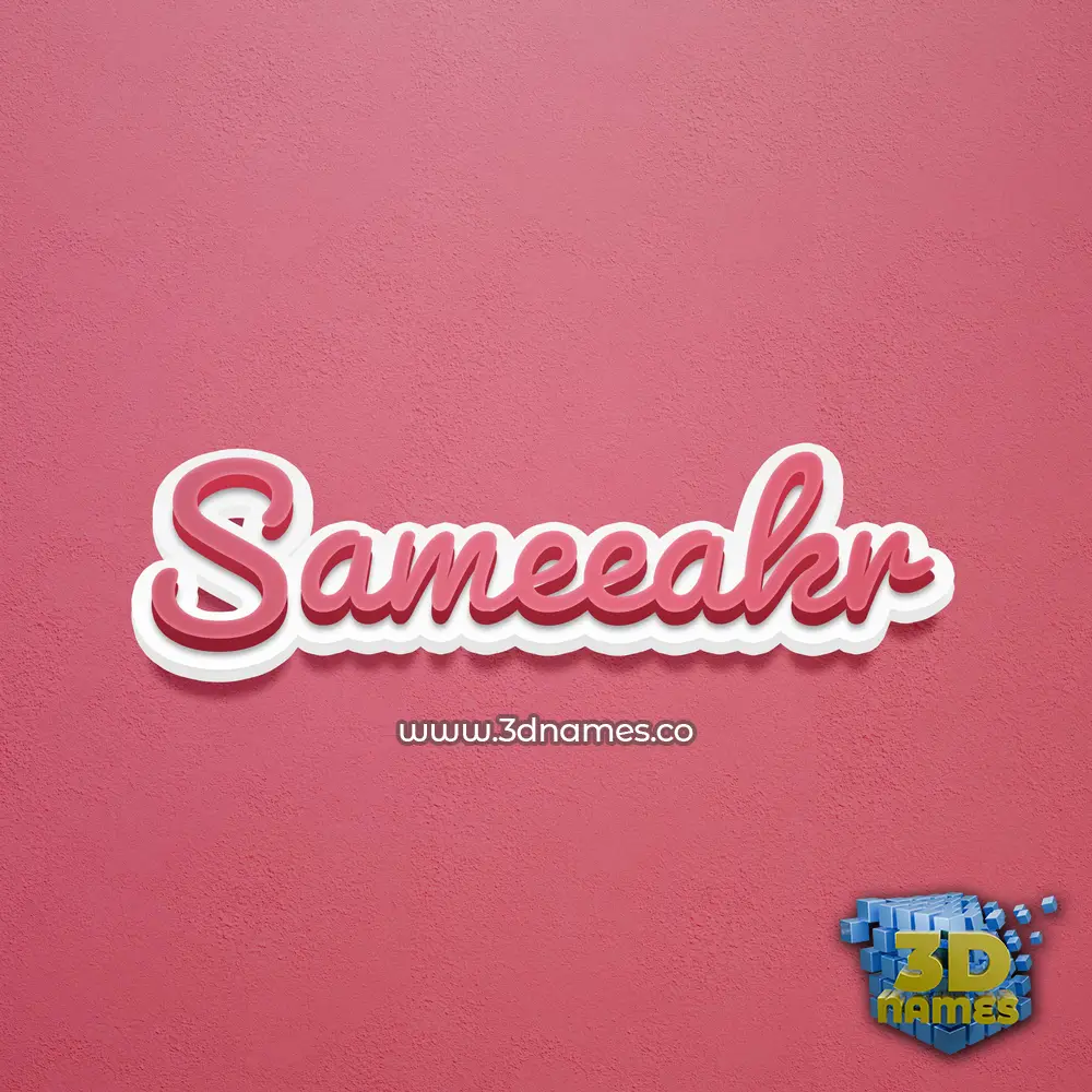 sameeakr in Red Scribble style - 3D name wallpaper
