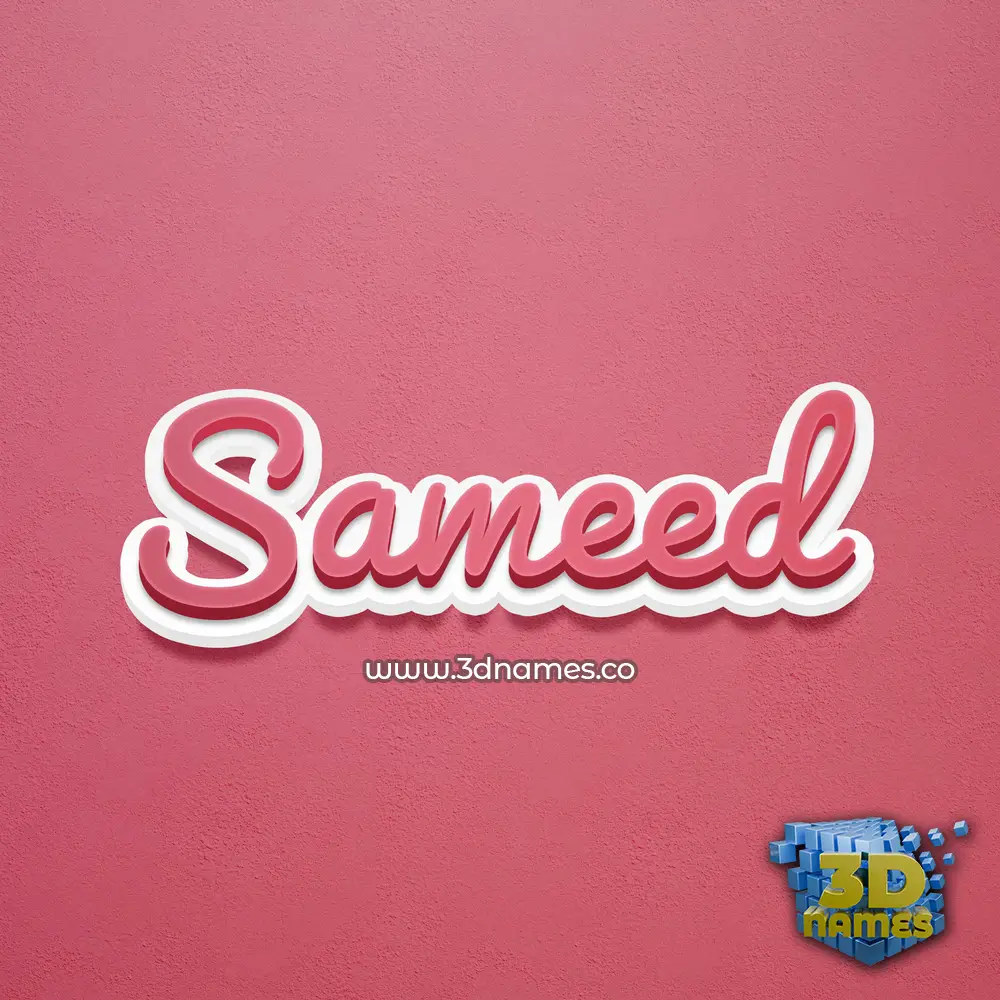 sameed in Red Scribble style - 3D name wallpaper